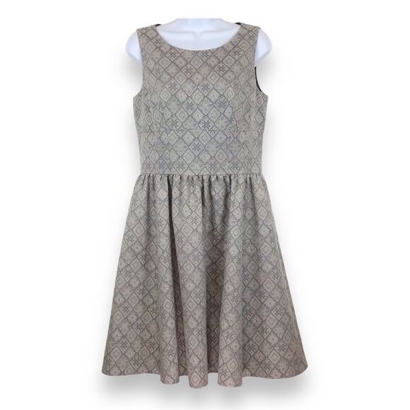 HALOGEN Damask A-line Sleeveless Skater Dress size 8 - Picture 1 of 8